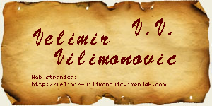 Velimir Vilimonović vizit kartica